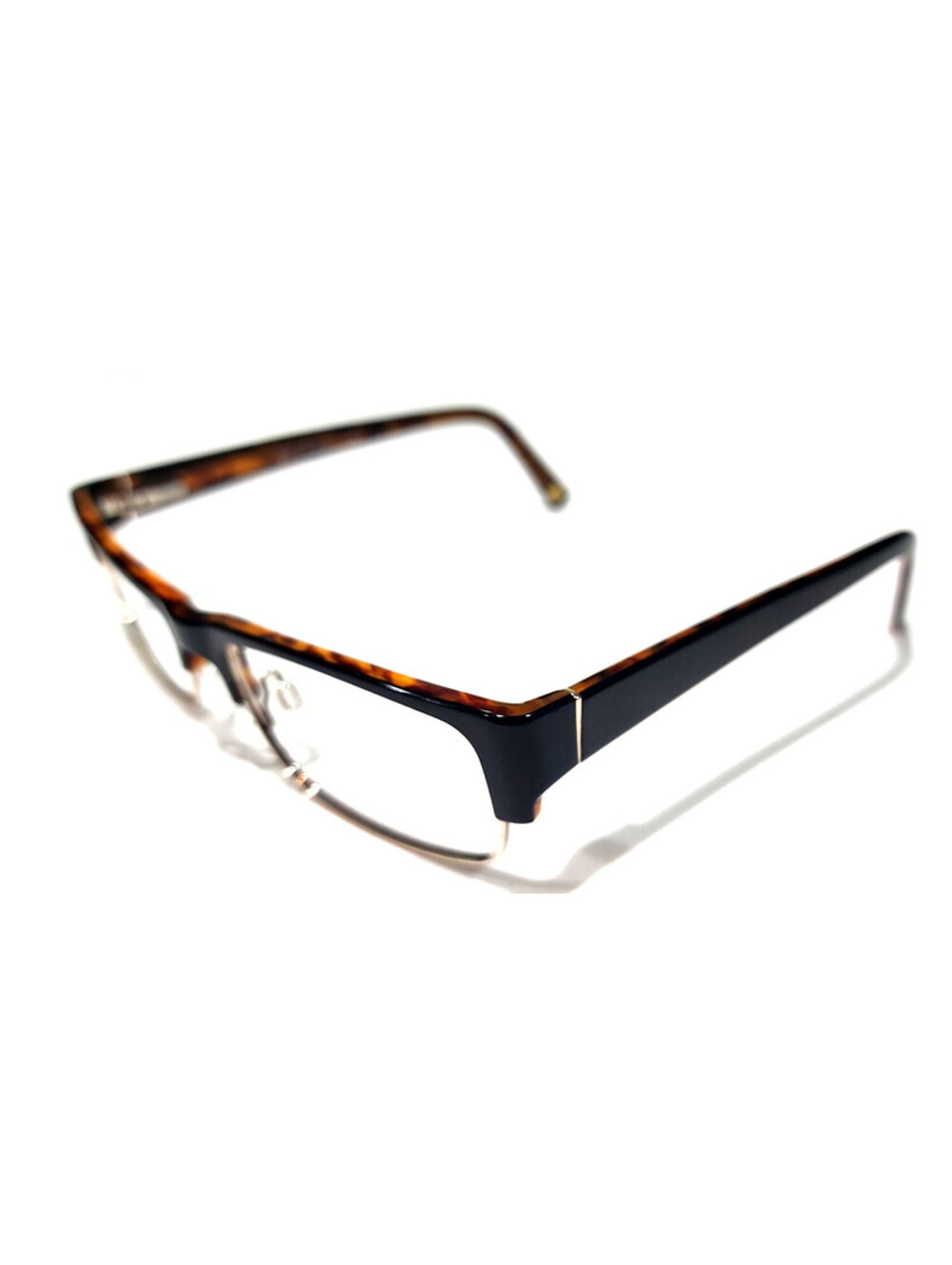 Randy Jackson 1038 Black Silver Rectangle Tortoise Eyeglasses 54-17 145